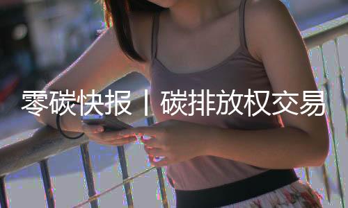 零碳快报丨碳排放权交易新规即将施行；阳光电源2023年净利94亿元同比增长超160%